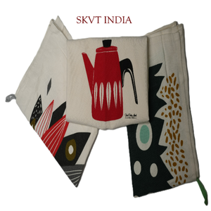 Serviette de cuisine en tissu de coton biologique à 100 %, motif floral, séchage rapide, impression numérique personnalisée, réutilisable, recyclable - Product Image 6