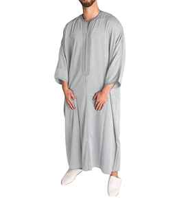 Vêtements Musulmans Vente Directe d'Usine Islamique Al Aseel Robe de Dubaï de Haute Qualité Arabie Jubbah Saoudienne Marocaine Thobe pour Hommes - Product Image 6