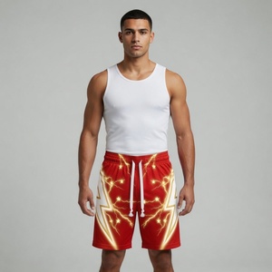 Orange Thunder Bolt Lightning Sublimation Mesh Shorts Unisex High Performance <b>Athletic</b> Gym Wear - Product Image 5