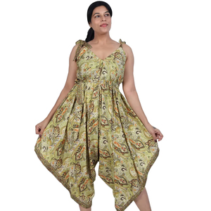 ผู้ผลิตชุดจั๊มสูทเดรสลายพิมพ์เพสลีย์ผ้าโพลีเอสเตอร์แบบสายรัดสำหรับผู้หญิง สไตล์โบฮีเมียน แขนกุด - Product Image 1