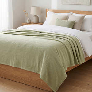 White Cotton Bed <b>Blanket</b> <b>for</b> Clean Minimalist Bedding Décor and Hospitality Home Textile Programs - Product Image 4