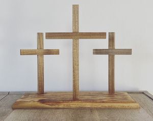 Croix en bois faite à la main, décoration murale religieuse, décoration de foi chrétienne pour la maison, l'église, la salle de prière et les cadeaux - Product Image 5