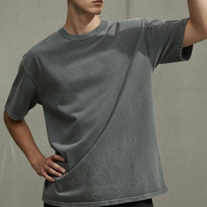 T-shirt pour homme en coton 100% sur mesure, design OEM, coupe ample et oversize, col montant, manches courtes, impression sérigraphique de haute qualité - Product Image 3