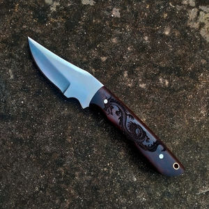 High Quality 8 Inch Handmade Stainless Steel Camping <b>Knife</b> New Fashionable Rose Wood Laser Engraved Hunting <b>Tool</b> OEM Available - Product Image 2