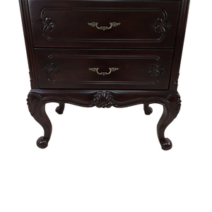 Vitrina Tradicional de Estilo Queen Anne, de una Sola Puerta, en Madera de Caoba Sólida, con Intrincados Tallados a Mano y Detalles en Latón, para Uso en Interiores - Product Image 4