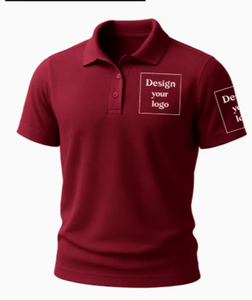 Logo personnalisé sur le devant, chemise rouge pour homme, manches courtes, coupe classique, vêtements décontractés, impression sérigraphique, tissu tricoté, 100% coton - Product Image 4