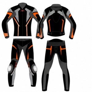 Traje de Carreras de Cuero de Dos Piezas Personalizado para Motociclista, Último Modelo, Traje de Carreras de Cuero Genuino para Motociclista - Product Image 2