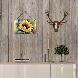 Multicolor NEW 8HX12W Sunflowers Watercolor Wall Art Prints Aluminum Metal Door Hanging <b>Sign</b> for Kitchen <b>Bar</b> Bathroom Home Decor - Product Image 4