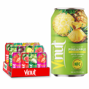 VINUT Jugo de piña 330ml Refrescante Bebida sin azúcar Precio DE FÁBRICA DE Vietnam Etiqueta privada Muestra gratis - Product Image 1