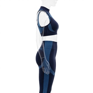 Women Yoga Set 2-Piece Racerback Scoop Neck Sports <b>Bra</b> High Waist Full Length Leggings Spandex/Polyester Solid <b>Blue</b> Breathable - Product Image 3