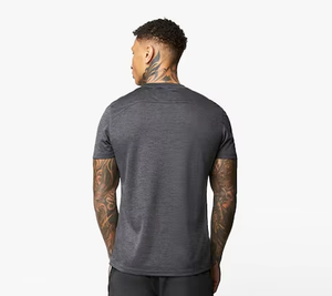 Camiseta de Manga Corta para Hombre, Cuello Redondo, Color Gris Oscuro, Tejido de Poliéster de Secado Rápido, Estilo Casual de Verano - Product Image 4