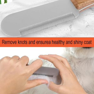 Cuchillo deslanador de acero inoxidable con mango de madera para mascotas, peine profesional para afeitar y desplumar pelo de gatos y perros, herramientas de aseo para mascotas - Product Image 5