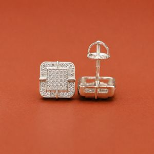 <b>Square</b> Moissanite <b>Diamond</b> Stud <b>Earrings</b> in 925 Sterling Silver Iced Out Fine Jewelry <b>Earrings</b> for Women - Product Image 4