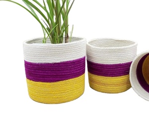 Venta al por mayor, cesta de yute para jardín, cesta de ratán, macetas de almacenamiento, maceta colgante de algas marinas naturales, cesta, maceta barata - Product Image 3