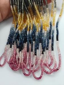 Perles Rondelles Multicolores Facettées en Saphir 2026, de 2mm à 3mm, Couleurs Mixtes, pour Colliers Perlés et Occasions Cadeaux - Product Image 1