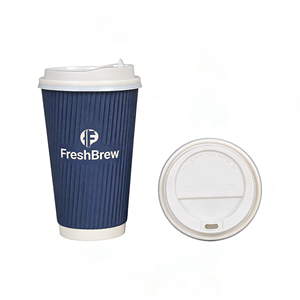 Vasos de Café Desechables de Papel Sintético, Grado Alimenticio, con Pared Ondulada Aislante, Personalizables al por Mayor - Product Image 3