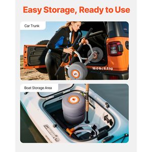 Carrello per Kayak con Pneumatici in PU da 12 Pollici, Capacità di Carico 350 Libbre, Smontabile, 2 Cinghie, Carrello per Kayak e Carrelli Manuali - Product Image 3