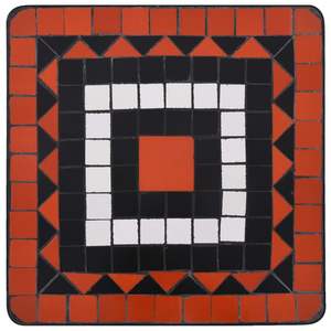 Mesa Auxiliar Decorativa Pequeña para Exteriores de Terracota y Hierro Blanco con Incrustaciones - Product Image 4