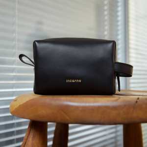 Vintage Genuine Leather Zipper for <b>Bag</b> for Men Cosmetic Organizer Travel Waterproof Grooming Case LTB-0178 - Product Image 3