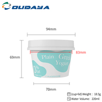 220ml 7,4 oz personalización plástico IML impresión inyección contenedor yogur helado fruta puré taza con tapa cuchara