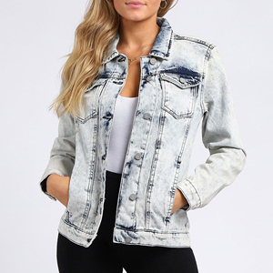 Premium Women <b>Denim</b> <b>Jacket</b> High Quality Cotton <b>Denim</b> Outerwear with <b>Custom</b> Logo OEM Service OEM Size Private Label Manufacturer - Product Image 4