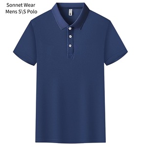 Polo de manga corta para hombre, color liso - Product Image 2