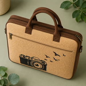 Mochila para Portátil de Negocios, Material de Yute Estampado, Diseño Ecológico y Duradero, Gran Capacidad, Cierre de Cremallera, para Uso en la Universidad y Oficina - Product Image 6