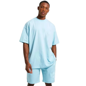 Conjunto de Dos Piezas de Verano para Hombre, Tejido Vintage Ecológico, con Logotipo Frontal - Pantalones Cortos y Camiseta - Product Image 1