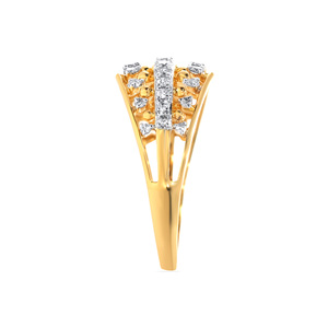 <b>Two</b> Tone Diamond Heart Halo <b>Ring</b> featuring Round Cut <b>Stones</b> Set in a Luxurious Gold and White Gold Ensemble - Product Image 4