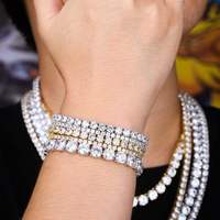 Chaîne Hip Hop Iced Out 3mm 4mm 5mm Or Argent CZ Chaîne Tennis Bijoux de Mode Unisexe pour Hommes Femmes