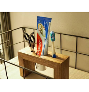 Attractive New Wooden Toothbrush and <b>Toothpaste</b> <b>Holder</b> Modern Bathroom Accessories Storage Rack - Product Image 3