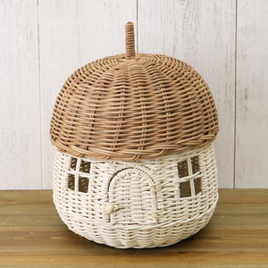 Jouet en rotin artisanal pour enfants, jeu d'intérieur, prix bas, maisonnette en forme de gland avec couvercle amovible - Product Image 2