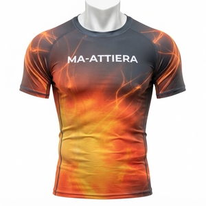 T-shirt de compression à manches courtes pour homme style Bape – Vêtement de sport athlétique avec motif graphique pour l'entraînement - Product Image 3