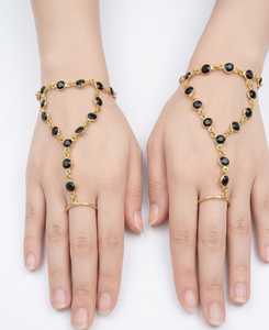 ชุดกำไลข้อมือหินอาเกตเคลือบทองลายโฮโลแกรม สไตล์ทันสมัย พร้อมสร้อยเชื่อมสำหรับงานแต่งงานและเป็นของขวัญ - Product Image 3