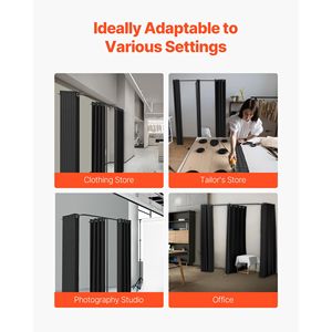 Camerino doppio portatile con tende spesse in poliestere, cabina prova per boutique e arredamento per centri commerciali - Product Image 5