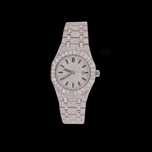 Moissanite Diamond Quartz <b>Watch</b> <b>Square</b> Unisex VVS Clarity Fully Iced Roman Dial Stainless Steel Band Alloy HipHop Sporty Daily - Product Image 1