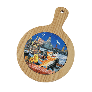 Custom Saint Petersburg Souvenir Handpainted Wood <b>Decor</b> <b>Plate</b> for Presents Living Room - Product Image 2