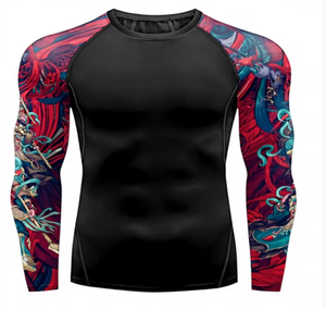 Maillot de bain anti-UV pour homme, manches longues, protection solaire UPF 50+, tissu performant, séchage rapide, léger, pour MMA. - Product Image 5