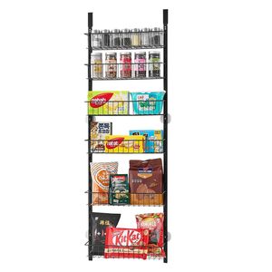 Organizzatore da Appendere Sopra la Porta a 6 Ripiani in Acciaio Resistente, Porta Spezie Regolabile da Parete, Soluzione Organizzativa per Dispensa - Product Image 1