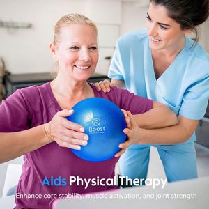Ballon d'exercice compact de 9 pouces pour Pilates, entraînement de stabilité, fitness, renforcement du tronc, barre de yoga, avec guide d'entraînement complet inclus - Product Image 4