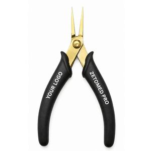 Pinzas de Punta Dorada de Acero Inoxidable para Joyería, Pinzas de Punta Fina con Mango Negro Xurom - Product Image 3