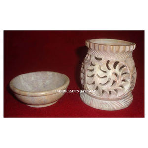 Quemadores de Aceite Aromático de Piedra Jabonosa Natural Hechos a Mano con Diseño Floral Tallado, para Decoración del Hogar y Hoteles y para Revender - Product Image 3