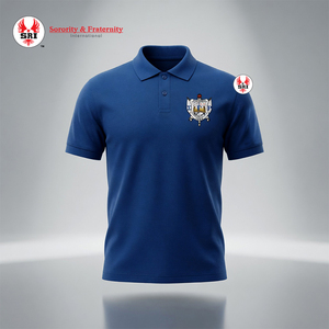 เสื้อโปโลปักลายมินิมอลสไตล์เมือง Urban Style Sigma Gamma Rho |   เสื้อโปโลดีไซน์เรียบหรู สีพื้น แต่งขอบเสื้อ ลายธงชาติกรีซ แฟชั่นโปโล - Product Image 1
