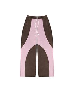 Multi Color Block BRAND Cropped <b>Zip</b> Hoodie Wide Pants Set | Oversized Colorblock Streetwear Matching Set OEM Private Label - Product Image 5