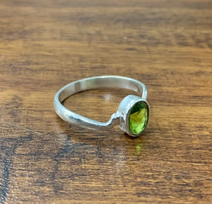 Dainty 1.9 Grams Peridot Gemstone <b>Ring</b> 925 Sterling <b>Silver</b> Bezel Setting Jewelry Everyday Wear for <b>Men</b> & Women - Product Image 2