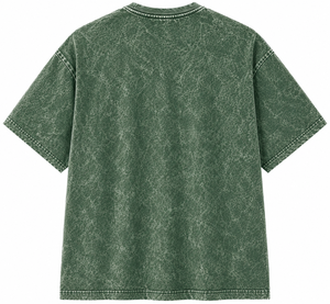 Camiseta de manga corta con cuello redondo y serigrafía de alta calidad, logotipo personalizado, camiseta para hombre con efecto lavado a la piedra, diseño moderno, camiseta extragrande. - Product Image 2