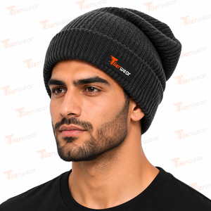Gorro de Punto para Hombre, Color Sólido, Cálido para Invierno, Casual, 100% Acrílico, Hecho a Mano para Adultos, Transpirable, Unisex - Product Image 2