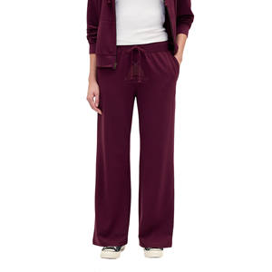 กางเกงวอร์มขาบานผ้าฟลีซหนา 350 กรัม ผ้าฝ้าย 100% สำหรับผู้หญิง สไตล์ลำลอง ปรับแต่งโลโก้ได้ กางเกงขายาวทรงหลวมสำหรับสาวๆ - Product Image 1