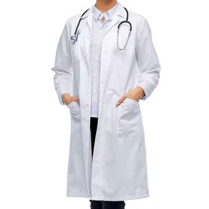 Hot Selling Woven Cotton Polyester Summer Hospital Scrubs White Lab Coat Jogger Custom Logo Short Sleeves Unisex Nurse Uniform - Product Image 2