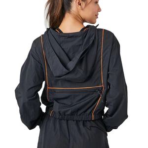 Ensemble de survêtement décontracté pour femmes, deux pièces, pantalon à taille élastique, coupe-vent, doublure en maille, séchage rapide, respirant - Product Image 3